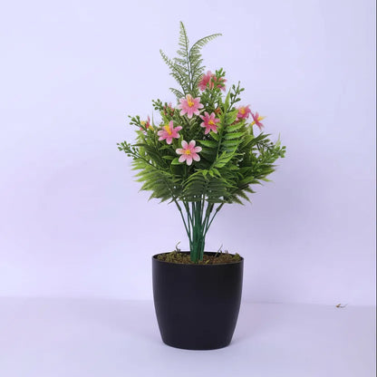 Flower Plant with Leaves and Pot Decor - Artificial Plant