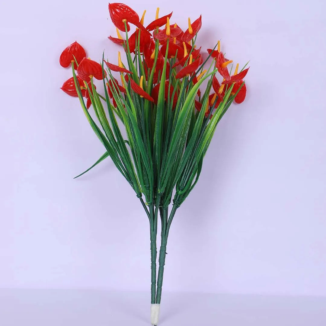 Anthurium Flower Plant with Pot Decor - Artificial Plant