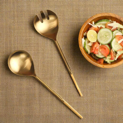 Regal Gold Stainless Steel Noodle & Salad Servers Set