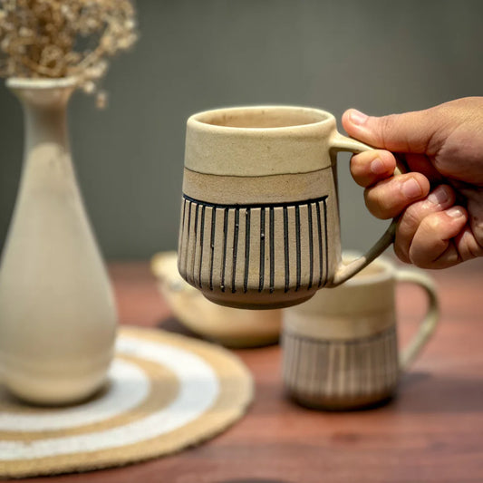 Earthy Brown Ceramic Coffee Mug - 330 ml