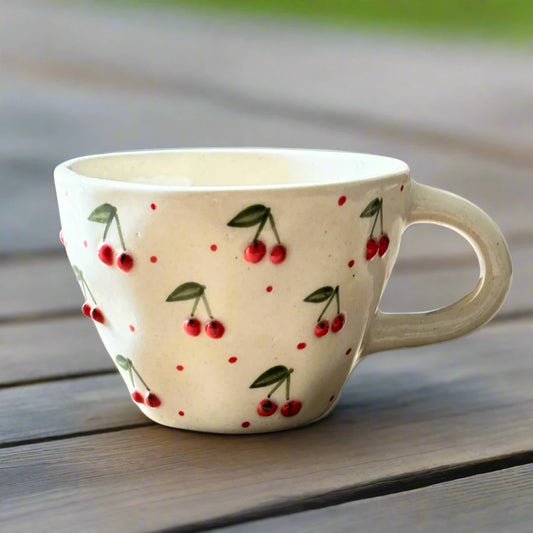 Cherry Bliss Handcrafted Mug - 240 ml