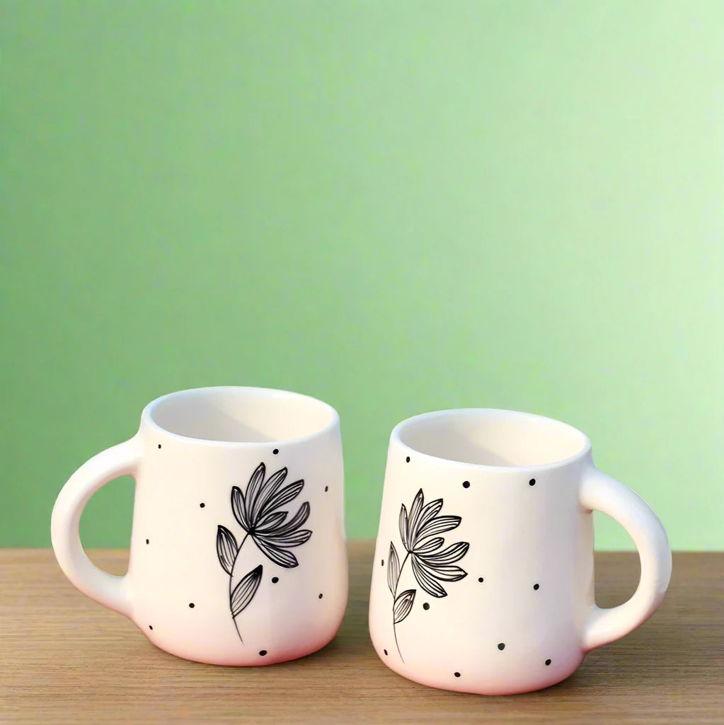 FloraBlend Handcrafted Coffee Mug - 310 ml