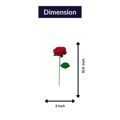 Red Crochet Rose Handmade Flower