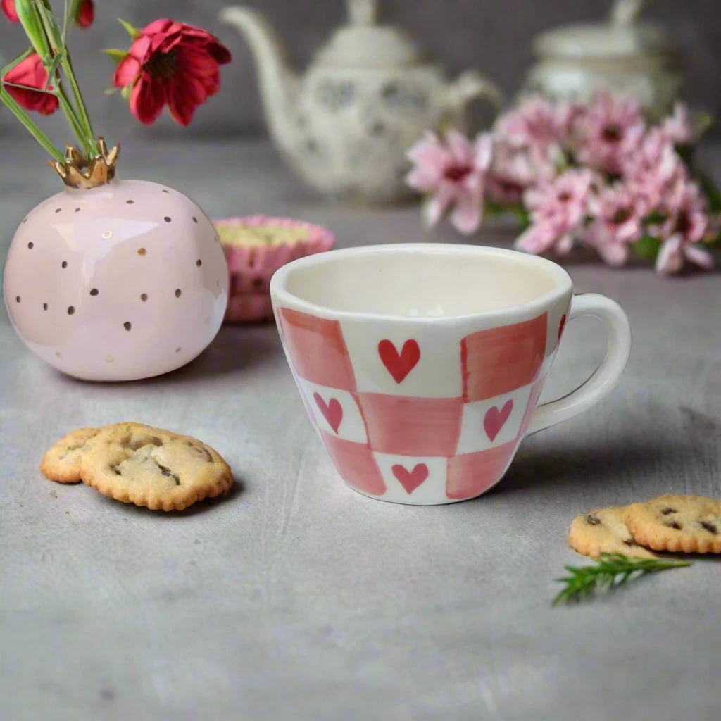 Love Red Heart Blossom Ceramic Mug - 240 ml