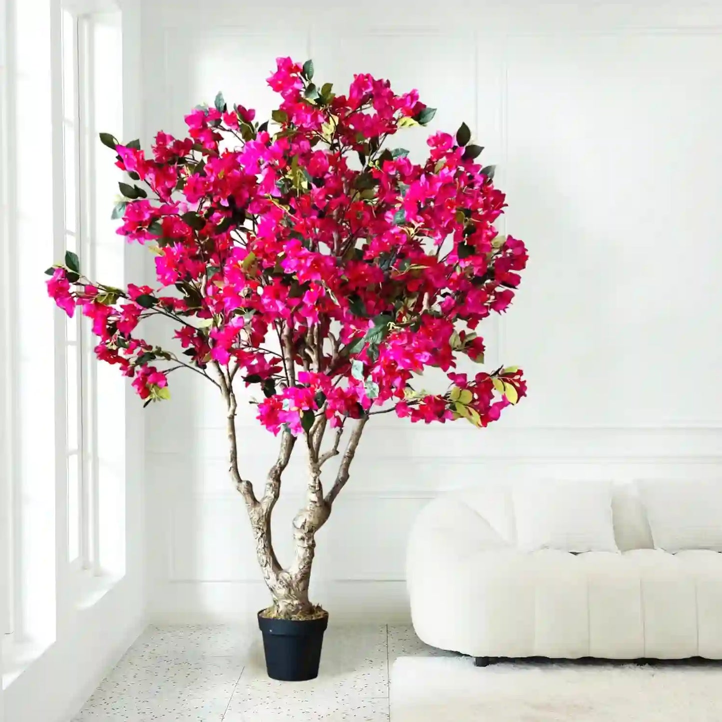 Bougainvillea Blossom Tree with Pot Decor - Artificial Plant