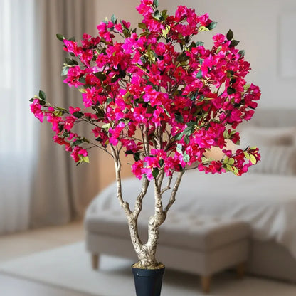 Bougainvillea Blossom Tree with Pot Decor - Artificial Plant