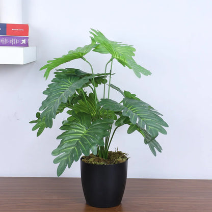 Tropical Philodendron Plant with Pot for Decor - Artificial Plant