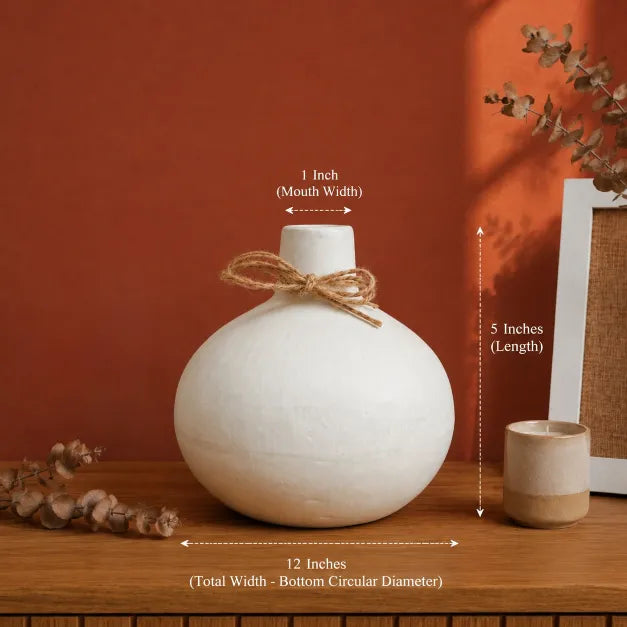 Golden Bloom Ceramic Vase with Dried Flowers