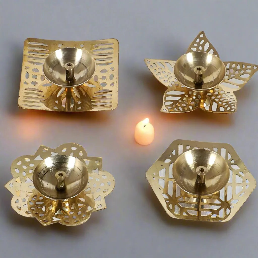 Modern Golden Festive Brass Diya Pots - Multiple Design options