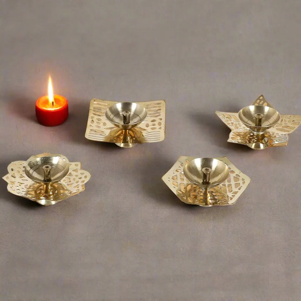 Modern Golden Festive Brass Diya Pots - Multiple Design options