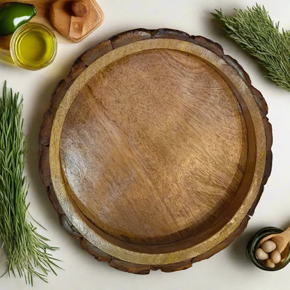 Wooden Natural Eco-friendly Serving Tray - 10 inch