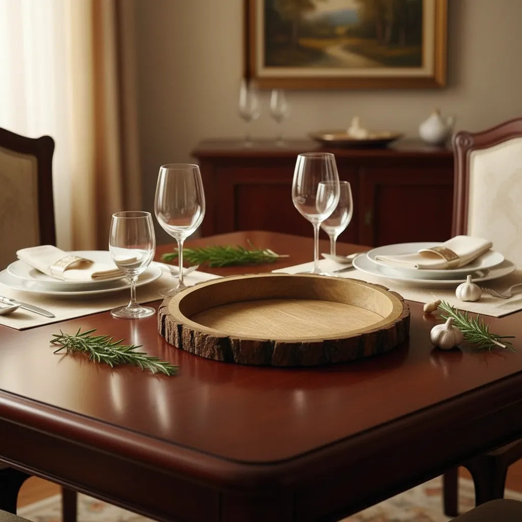 Wooden Natural Eco-friendly Serving Tray - 10 inch