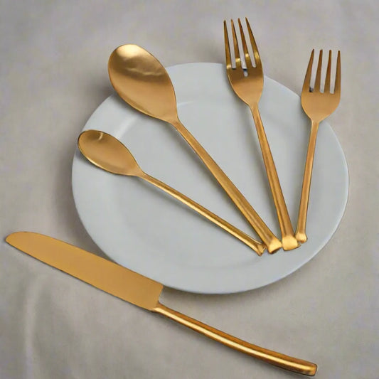 Luxe Gold Stainless Steel Cutlery - Set of 5