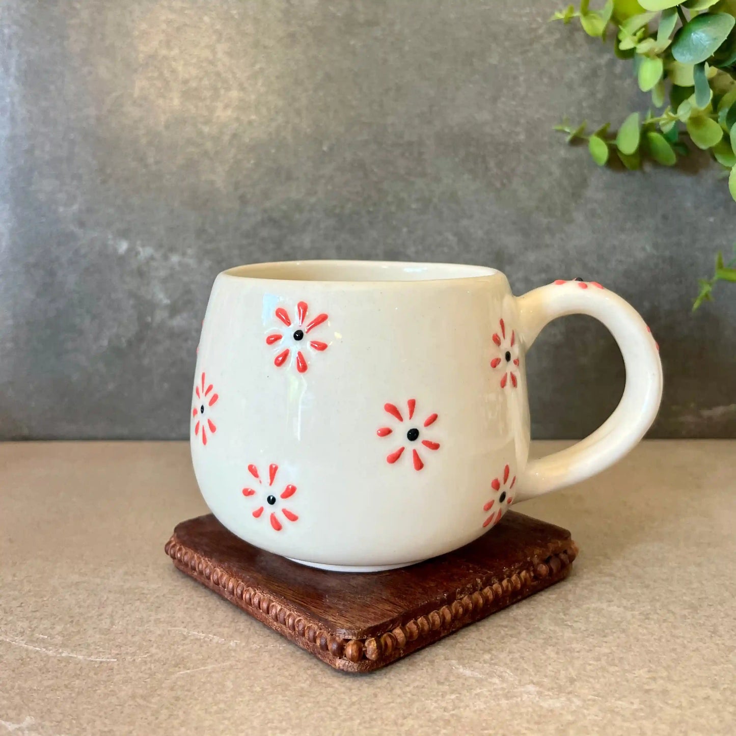 Pink Petal Pop Colorful Ceramic Mug - 200 ml