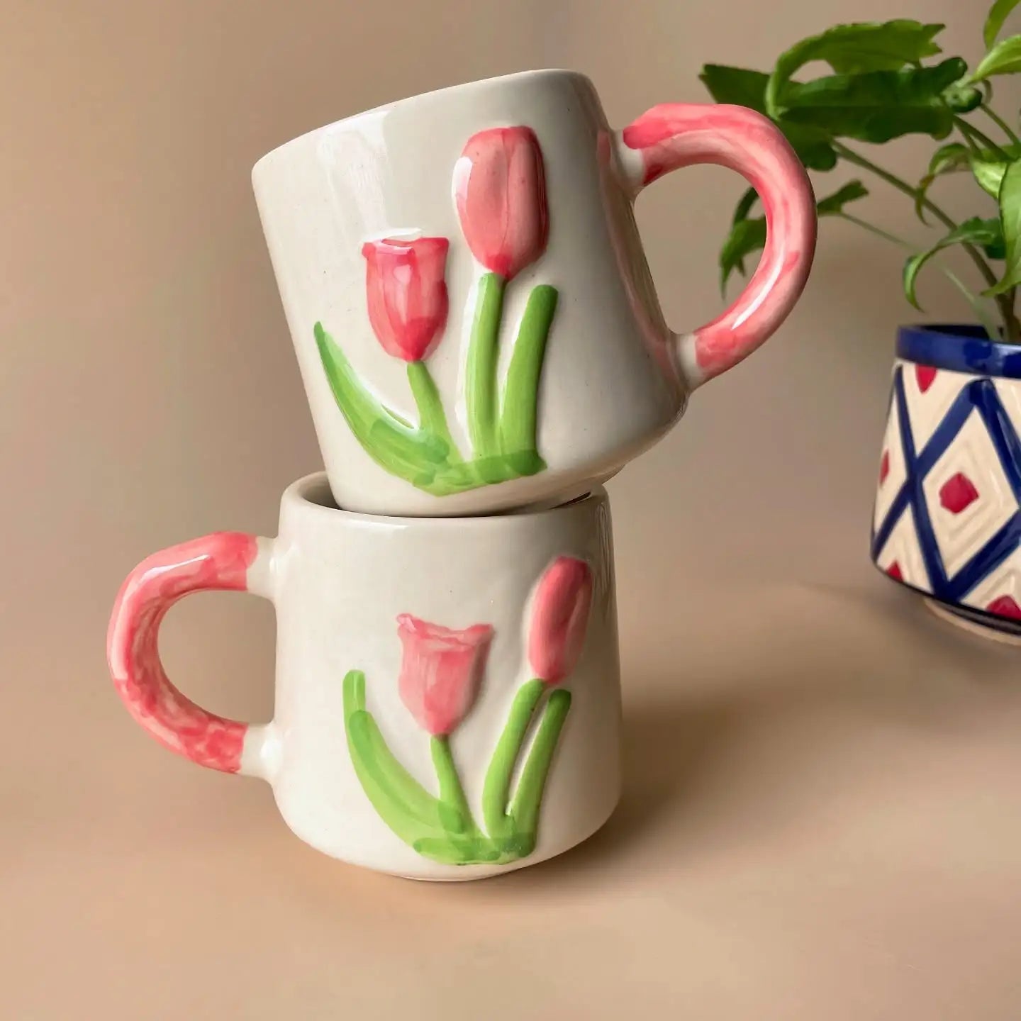 Pink Tulip Bloom Ceramic Mug