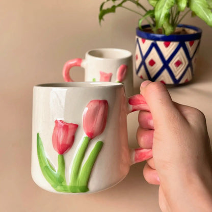 Pink Tulip Bloom Ceramic Mug
