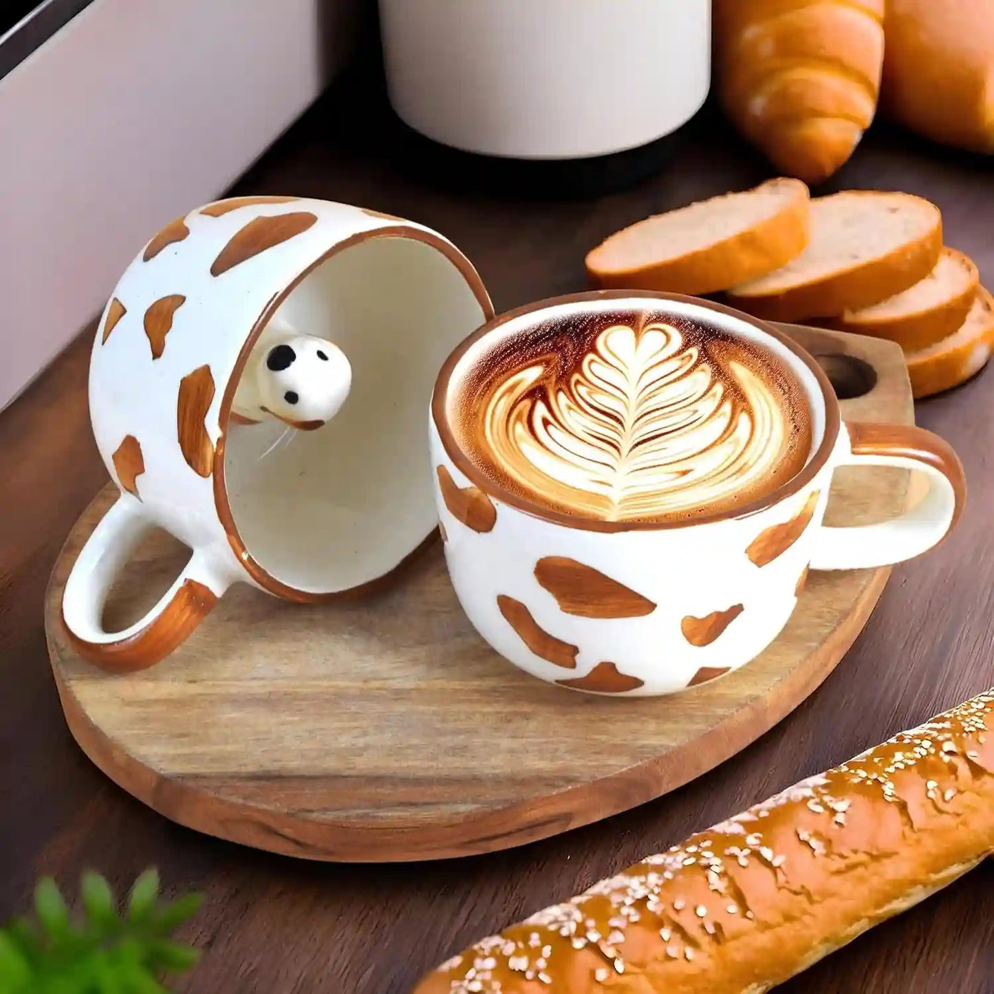 Playful Puppy Hand-painted Ceramic Mug