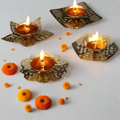 Modern Golden Festive Brass Diya Pots - Multiple Design options