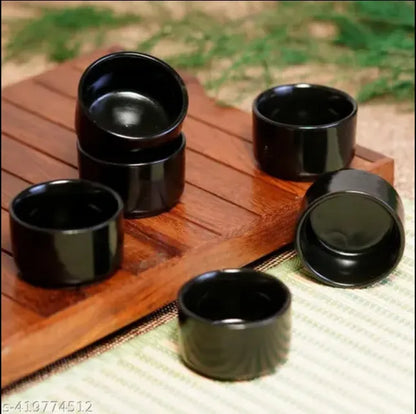 Black Handcrafted Ceramic Dip Bowls
