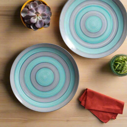 Sea Breeze Grey & Sea Green Ceramic Plate - 7 inch & 10 inch