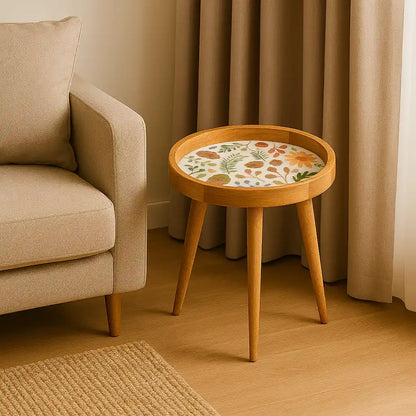 Colorful Spring Season Floral Print Wooden Serveware