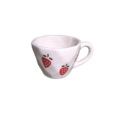 Strawberry Print Ceramic Cup & Saucer - 200 ml