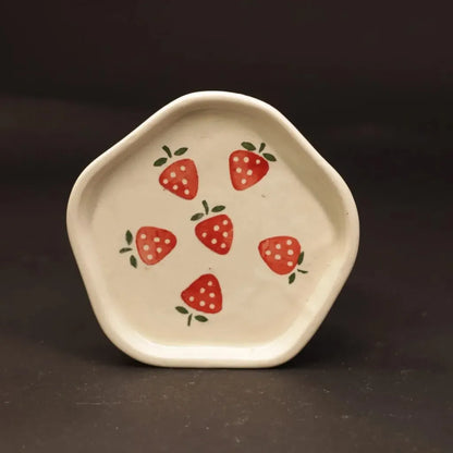 Strawberry Print Ceramic Cup & Saucer - 200 ml
