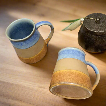 Serene Earthy Blue Mug Collection - 330 ml