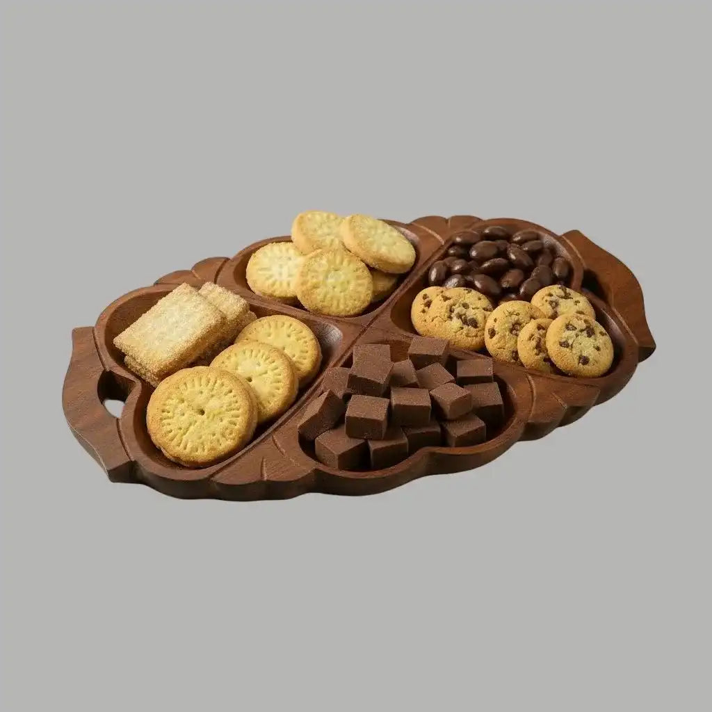 Handcrafted Sheesham Wood Snack Platter