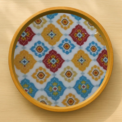 Multicolor Moroccan Pattern Wooden Serveware