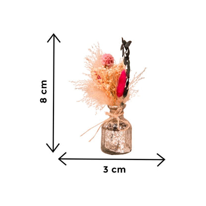 Silver Blossom Glass Vase with Dried Flower Decor