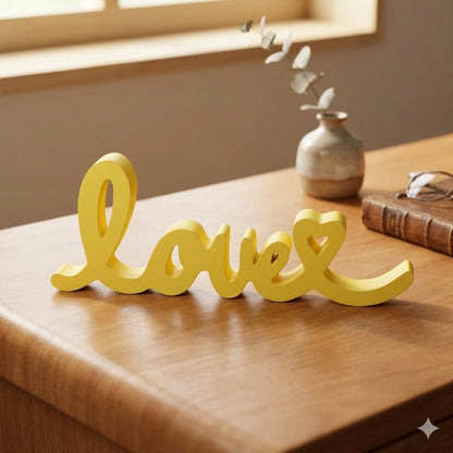 Love Wooden Decor Showpiece for Table & Shelf Styling
