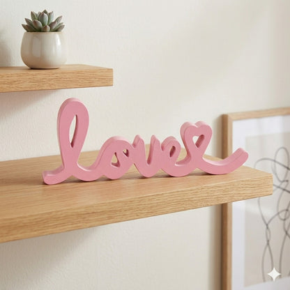 Love Wooden Decor Showpiece for Table & Shelf Styling