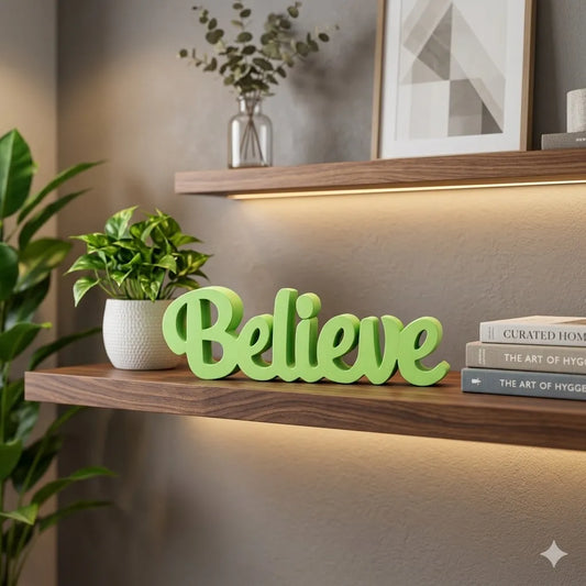 Wooden Decor Showpiece for Desk & Shelf - Believe