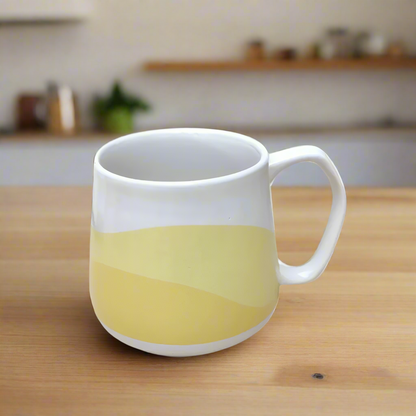 Yellow & White Aura Coffee Mug - 450 ml