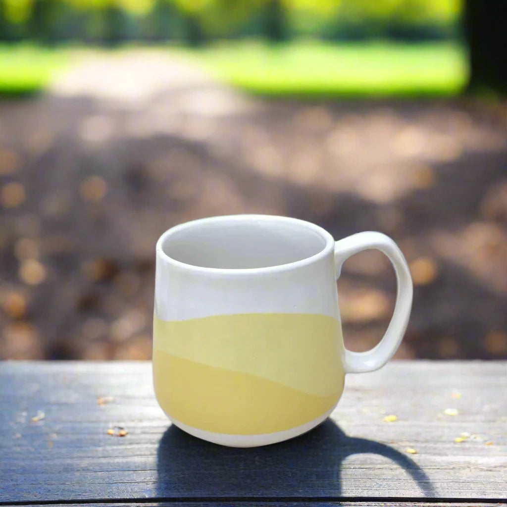 Yellow & White Aura Coffee Mug - 450 ml