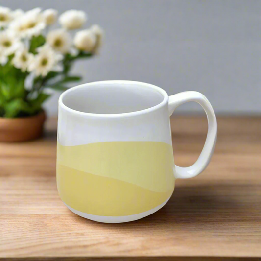 Yellow & White Aura Coffee Mug - 450 ml