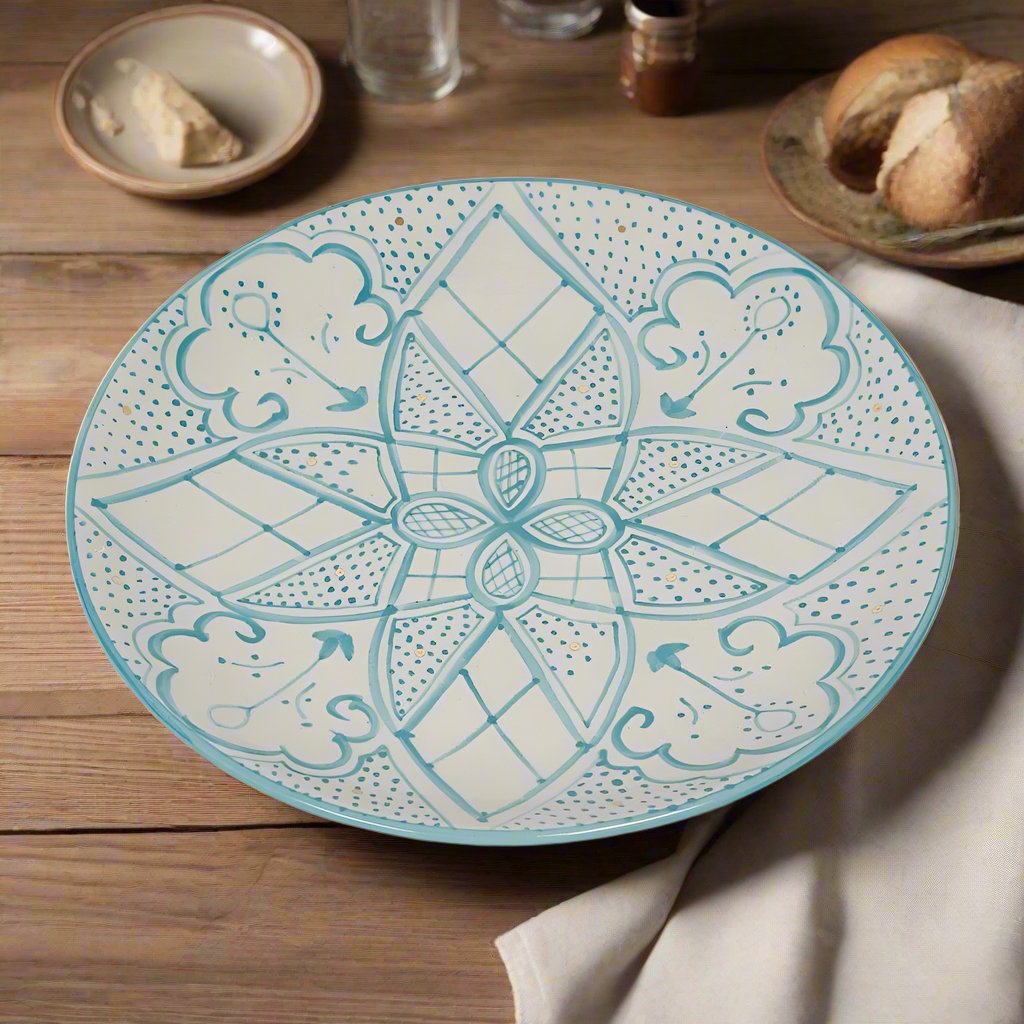 Aquamarine Mandala Ceramic Dinner Plate - 7 inch & 10 inch