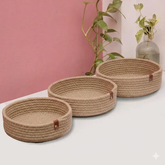 Eco-Friendly Beige Storage Baskets - Multiple Options