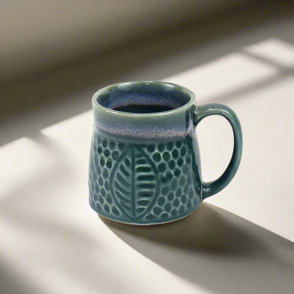 Royal Green Ceramic Mugs - 350 ml