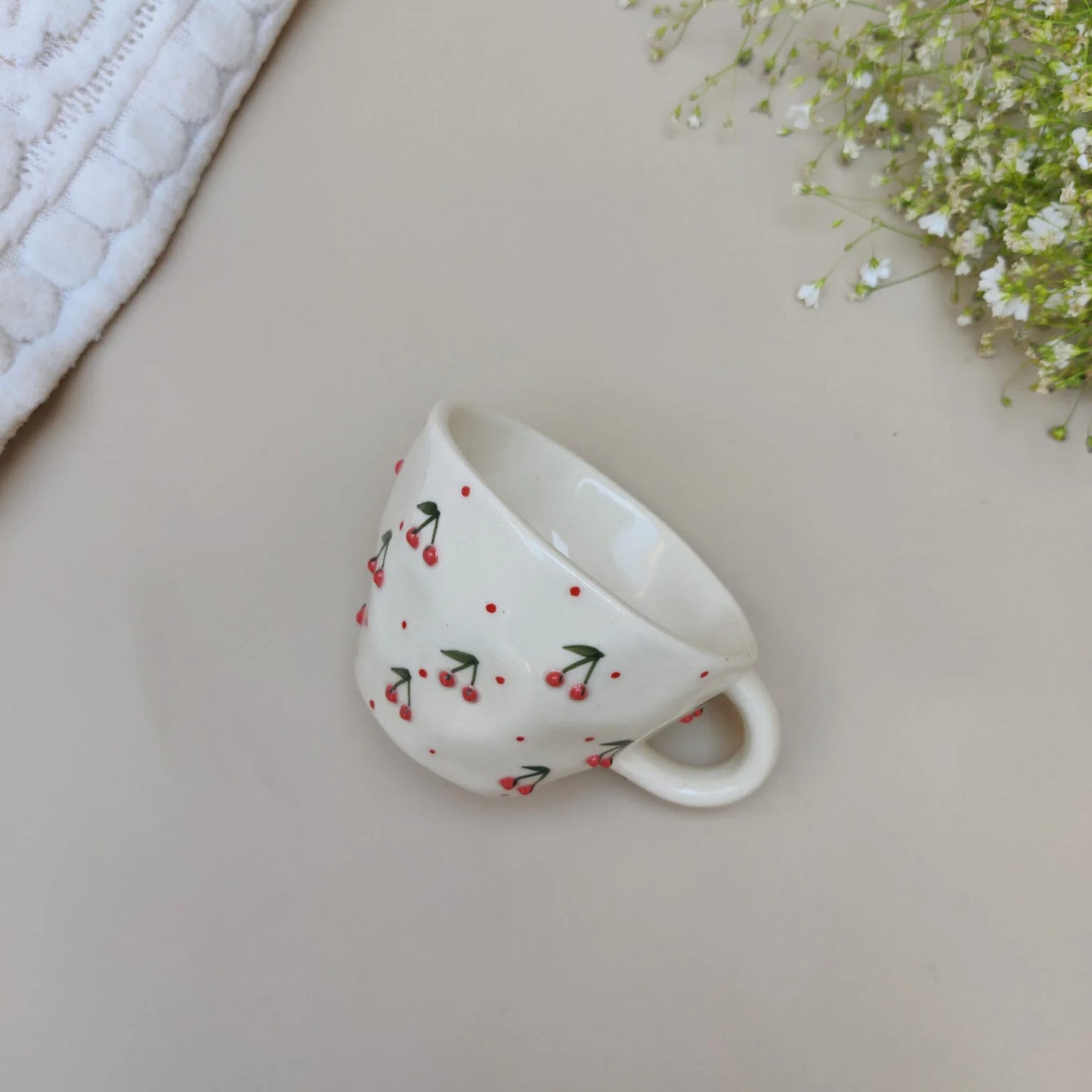 Cherry Bliss Handcrafted Mug - 240 ml