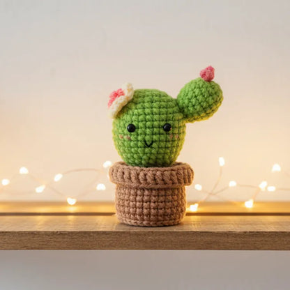 Crochet Potted Ball Cactus Plant - Decorative Gift