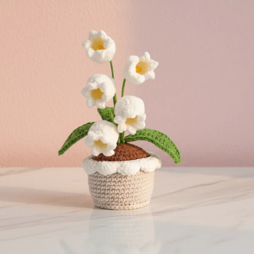 Crochet Flower with Pots - Home Decor - Daffodils