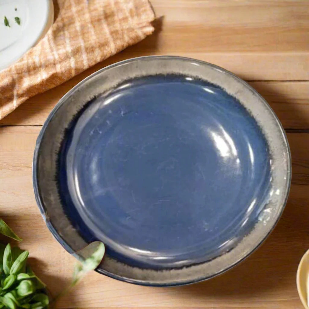 Imperial Earth Blue Glaze Quarter & Dinner Plate - 7 inch & 10 inch