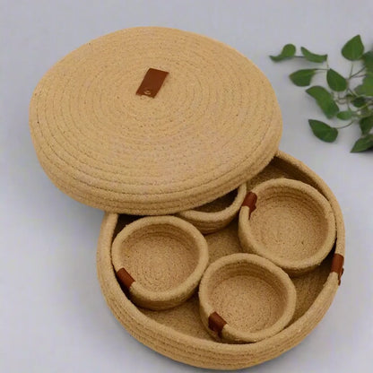 Versatile Cotton Rope Dry Fruit Box with Lid