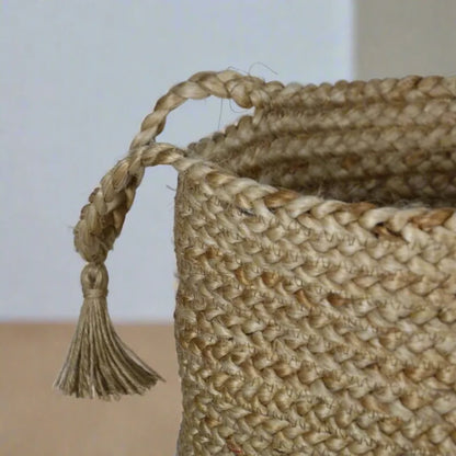 Beige Handcrafted Jute Planter & Storage Basket - Multiple Sizes