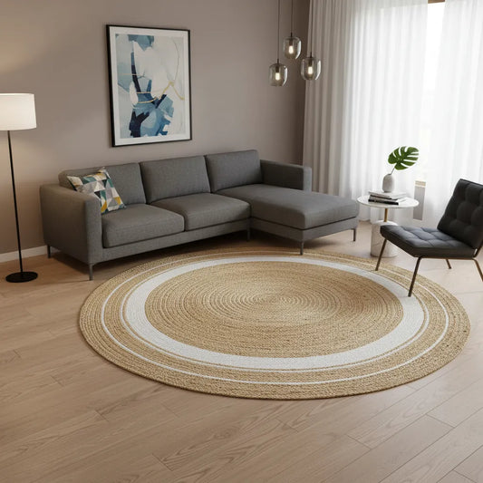 Reversible Jute Rug - Handwoven Braided Mat