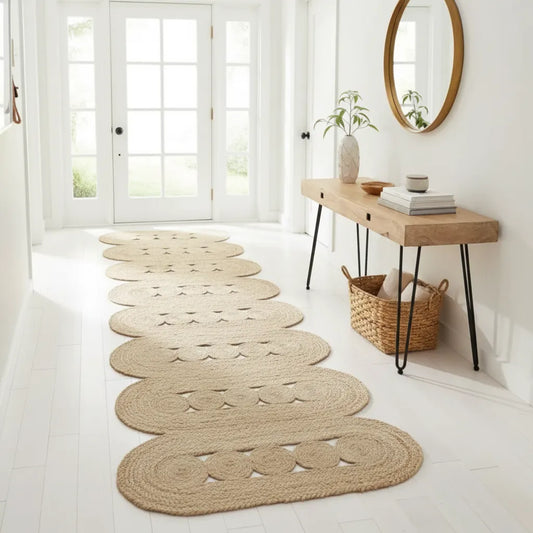 Natural Jute Braided Hallway & Bedside Rug & Runner