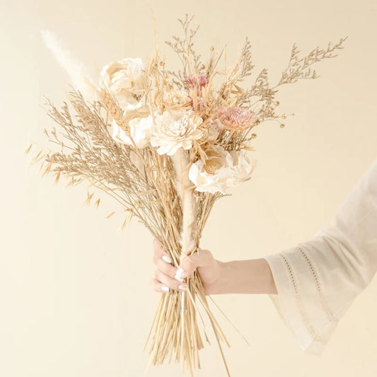 Ivory Dried Flower Bunch - Rustic Minimal Decor