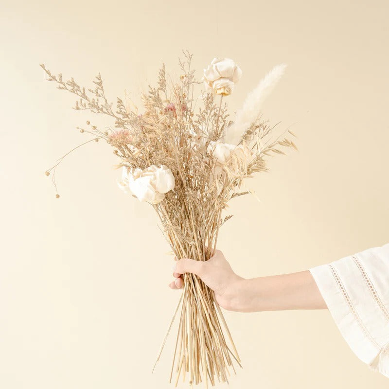 Ivory Dried Flower Bunch - Rustic Minimal Decor